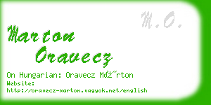 marton oravecz business card
